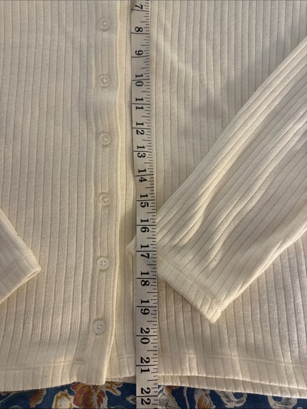 Madewell Cream Ribbed Button-Up Cardigan - Picture 3 of 7